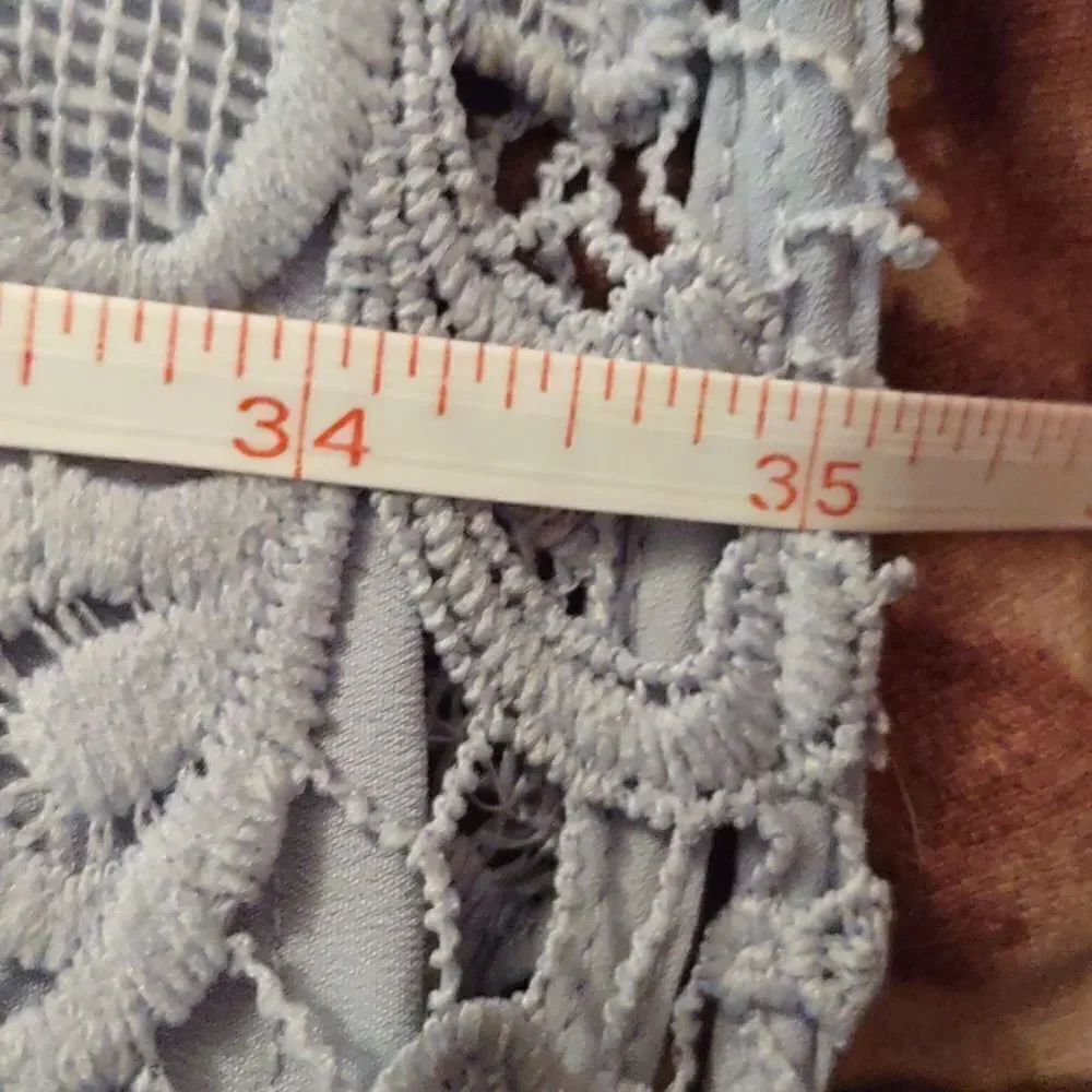 Banana Republic‎ size 0 sleeveless pastel blue lace feminine dress zip back